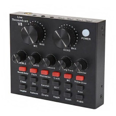 Зовнішня звукова карта адаптер аудіоінтерфейс Bluetooth Live Sound Card V8 USB