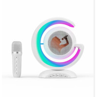 Настільна лампа Нічник з бездротовою Bluetooth колонкою з одним мікрофоном Lightshow Білий