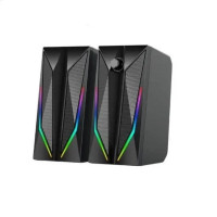 Настільні колонки комп'ютерні c RGB підсвічуванням MUSIC DJ M-110A Акустична система 2.0 для ПК