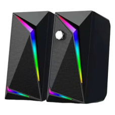 Настільні колонки комп'ютерні c RGB підсвічуванням MUSIC DJ M-110C Акустична система 2.0 для ПК