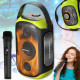 Портативна Bluetooth колонка з мікрофоном та RGB-підсвічуванням Hopestar Party 300 80W Чорний