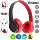 Бездротові навушники Bluetooth з мікрофоном microSD FM HEADSET P47 Акумуляторні навушники Сіро-червоні