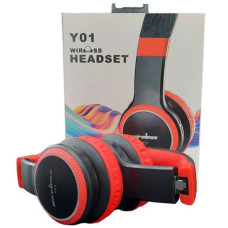 Бездротові Bluetooth навушники з мікрофоном microSD FM RGB Y01 Акумуляторні навушники з підсвічуванням