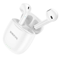 Бездротові вакуумні Bluetooth навушники вкладиші з кейсом BOROFONE BW17 Навушники з кейсом для заряджання Білі