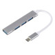 Хаб USB Type-C на 4 USB 3.0 Silver Концентратор для підключення 4 USB