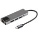 USB хаб 5в1 Type-C RJ45 HDMI та 2 USB 3.0 Концентратор на 5 входів для передачі даних