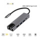 USB хаб 5в1 Type-C RJ45 HDMI та 2 USB 3.0 Концентратор на 5 входів для передачі даних
