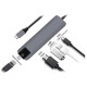 USB хаб 5в1 Type-C RJ45 HDMI та 2 USB 3.0 Концентратор на 5 входів для передачі даних