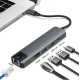 USB хаб 5в1 Type-C RJ45 HDMI та 2 USB 3.0 Концентратор на 5 входів для передачі даних