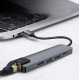 USB хаб 5в1 Type-C RJ45 HDMI та 2 USB 3.0 Концентратор на 5 входів для передачі даних