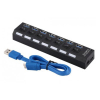 Високошвидкісний USB 3.0 хаб на 7 виходів Концентратор на 7 портів із вимикачами