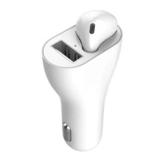 Навушник у боксі R із зарядним для airpods USB та від прикурювача авто Бездротова bluetooth блютуз гарнітура