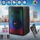 Акустична система Bluetooth караоке RX-8136 10W 2400mAh з RGB підсвічуванням дротовим мікрофоном і пультом ДУ