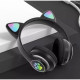 Дитячі бездротові накладні Bluetooth навушники JST-28 Навушники з котячими вушками та підсвічуванням
