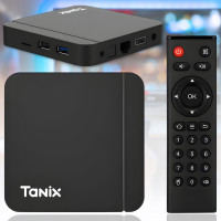 Смарт ТВ приставка з підтримкою 4K відео та пультом ДК Tanix Android 11 4/32GB