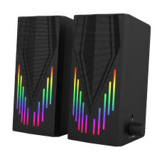 Музичні дротяні колонки для комп'ютера з RGB підсвічуванням 2.0 Чорні