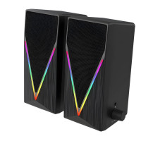 Музичні дротяні колонки для комп'ютера з RGB підсвічуванням 2.0 Чорні