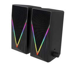 Музичні дротяні колонки для комп'ютера з RGB підсвічуванням 2.0 Чорні