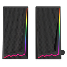 Музичні дротяні колонки для комп'ютера з RGB підсвічуванням 2.0 Чорні