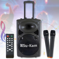Портативна Bluetooth колонка з двома мікрофонами та FM радіо Su-Kam BT 120D/212D