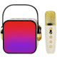 Портативна Bluetooth колонка з мікрофоном караоке Music With Karaoke Біла Колонка RGB з підсвічуванням