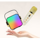 Портативна Bluetooth колонка з мікрофоном караоке Music With Karaoke Біла Колонка RGB з підсвічуванням