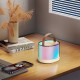 Портативна Bluetooth колонка з 2 караоке мікрофонами K52 Бежева колонка RGB з підсвічуванням