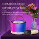 Портативна Bluetooth колонка з 2 караоке мікрофонами K52 Бежева колонка RGB з підсвічуванням