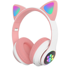 Бездротові накладні Bluetooth навушники Cat Ear STN-28 Навушники з вушками та підсвічуванням Велика упаковка