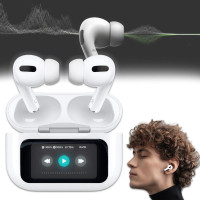 Bluetooth навушники вкладки в кейсі для зарядки з дисплеєм A15 Pro Білі