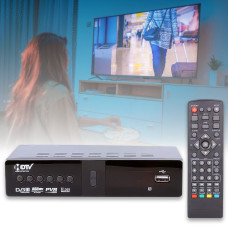 Цифрова ефірна приставка T2 для телевізора з дисплеєм та пультом HDTV DVB-T3