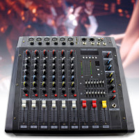 8 канальний аудіо мікшер потужністью 2x350 Вт 16-бітним процесором Mixer BT 808D 8CH