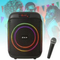 Акумуляторна Bluetooth колонка з мікрофоном та LED RGB підсвічуванням ZXX-5502 800Вт