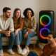 Переносна акумуляторна Bluetooth колонка з LED RGB підсвічуванням та мікрофоном ZXX-5504 1000Вт