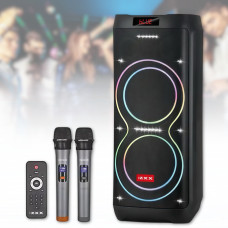 Потужна акустична колонка 100W з пультом та 2 мікрофонами TWS ZXX-5560