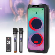 Акустична колонка 100W з RGB-підсвічуванням, пультом та 2 мікрофонами ZXX-5590