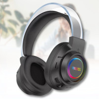 Накладні Bluetooth навушники з шумозаглушенням та RGB-підсвічуванням BT600 Чорний