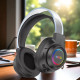 Накладні Bluetooth навушники з шумозаглушенням та RGB-підсвічуванням BT600 Чорний