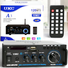 Підсилювач звуку UKC A3 2х120W з USB/SD/FM/Bluetooth і пультом