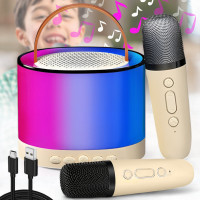 Портативна Bluetooth-колонка з двома мікрофонами та RGB-підсвічуванням K52 Біжова