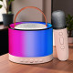 Портативна Bluetooth-колонка з двома мікрофонами та RGB-підсвічуванням K52 Рожева