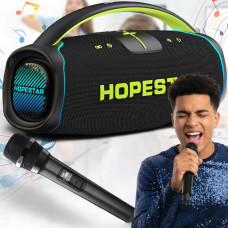 Портативна Bluetooth-колонка з бездротовим мікрофоном і RGB-підсвічуванням Hopestar A65 300W