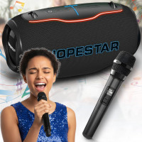 Портативна Bluetooth-колонка з мікрофоном та підсвічуванням Hopestar H86 180W