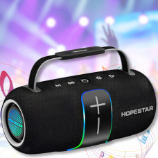 Портативна Bluetooth-колонка з двома динаміками і RGB-підсвічуванням Hopestar H62 70W Чорний