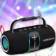 Портативна Bluetooth-колонка з двома динаміками і RGB-підсвічуванням Hopestar H62 70W Чорний