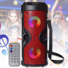 Портативна Bluetooth колонка з пультом ДК, LED-підсвічуванням та ремінцем для перенесення ZQS-4209 Червоний