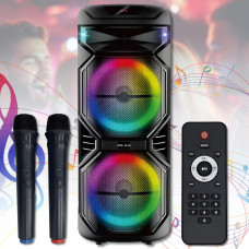 Портативна Bluetooth-колонка з RGB-підсвічуванням, 2 мікрофонами та пультом ДУ TTD-1515 40W
