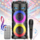 Портативна Bluetooth колонка з RGB підсвічуванням та дротовим мікрофоном ZQS4239S 16W