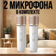 Караоке Bluetooth колонка з 2 мікрофонами, зміною голова та RGB-підсвіткою T7 Біла