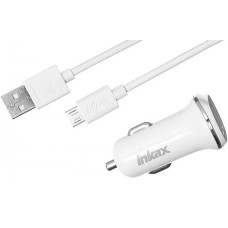 Зарядний пристрій  в машину 12В 1,0А USBx2 з кабелем USB - micro USB Inkax CC-13-M